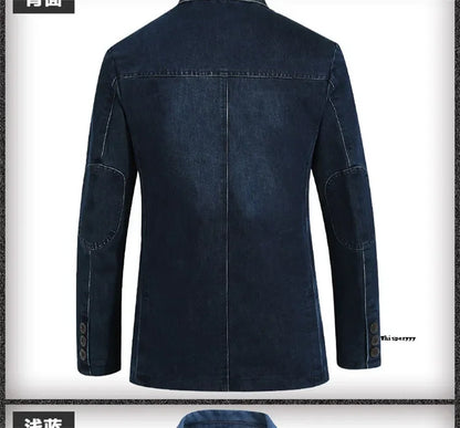 Men’s Denim Blazer Vintage Cotton Jacket