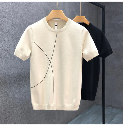 Slim Fit Ice Silk Knitted High Quality Cotton Shirt