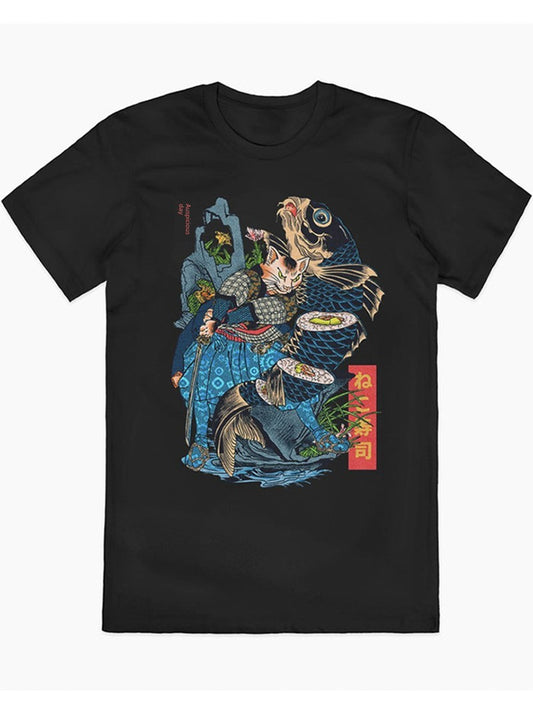 Simple Retro Sushi American Streetwear Youth Tee