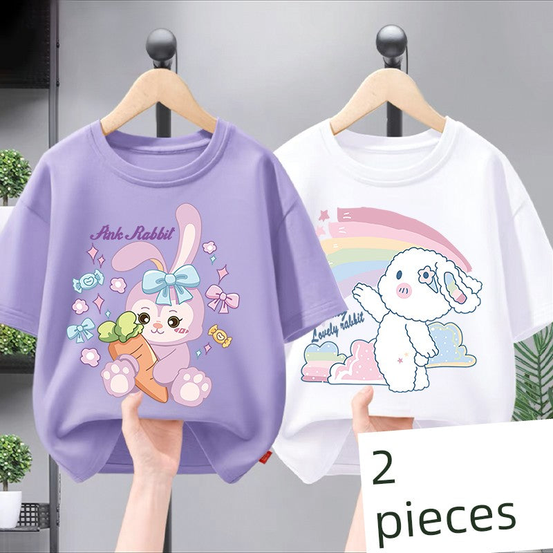 Girl Short Sleeve Leisure 2 Pieces