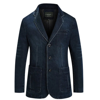 Men’s Denim Blazer Vintage Cotton Jacket