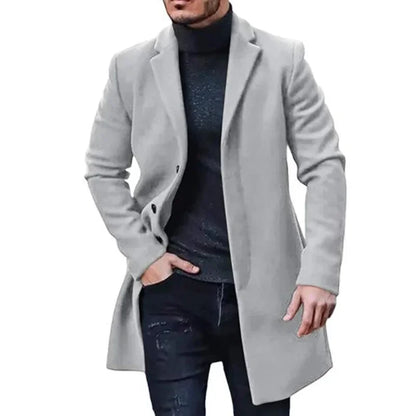Men’s Woolen Trench Coat Winter Jacket