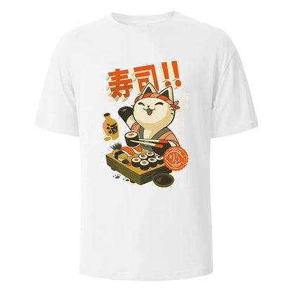 Sushi Cat Cotton Oversized Summer Tee