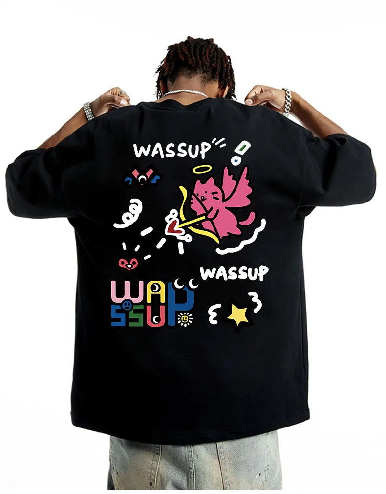 Harajuku Style Watercolor Print Summer Tee