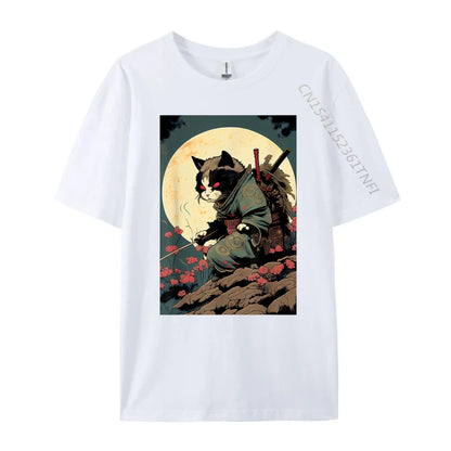 Ukiyo-E Shinobi Cat Anime T-Shirt