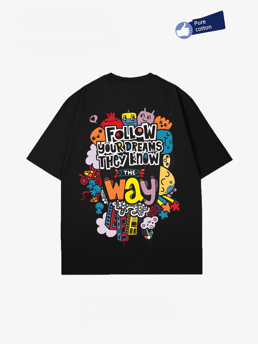 American Cartoon Graffiti Print T-Shirt Unisex