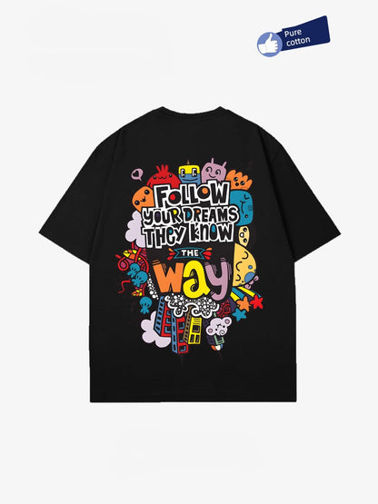 American Cartoon Graffiti Print T-Shirt Unisex