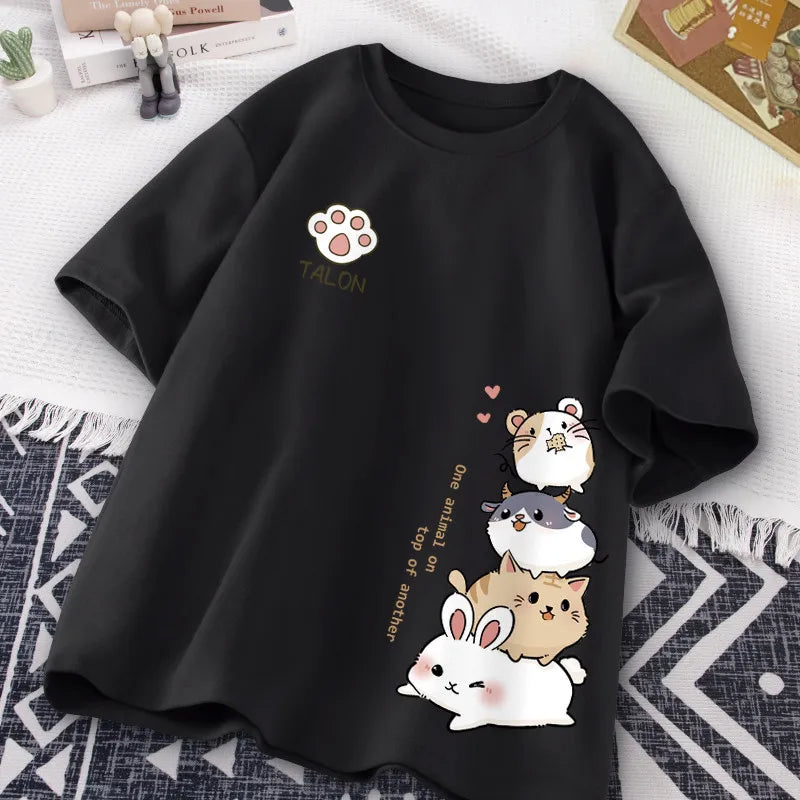 Sweet Japanese Style Hamster Short Sleeve