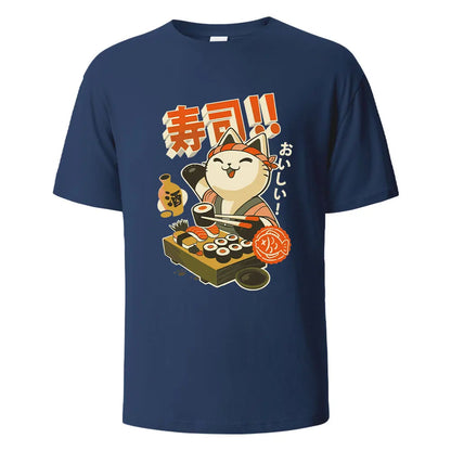 Sushi Cat Cotton Oversized Summer Tee