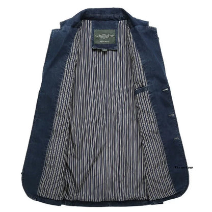 Men’s Denim Blazer Vintage Cotton Jacket