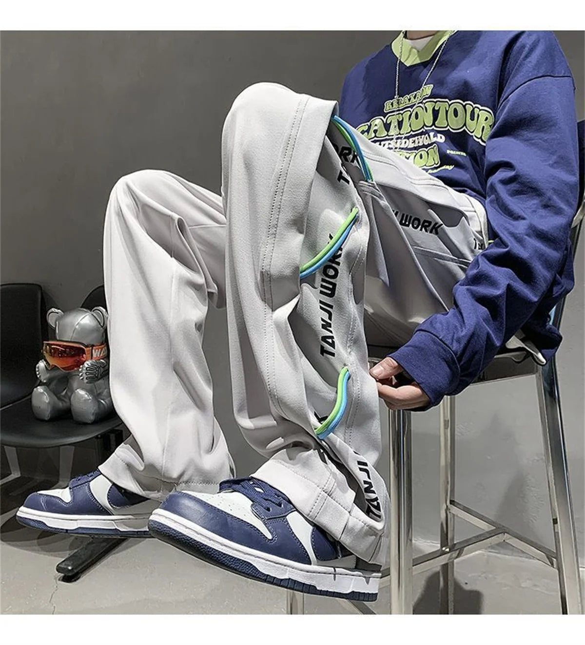 Trendy Oversized Thin Elastic Street Pants