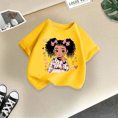 Girls' Short Sleeves Printed T-Shirts