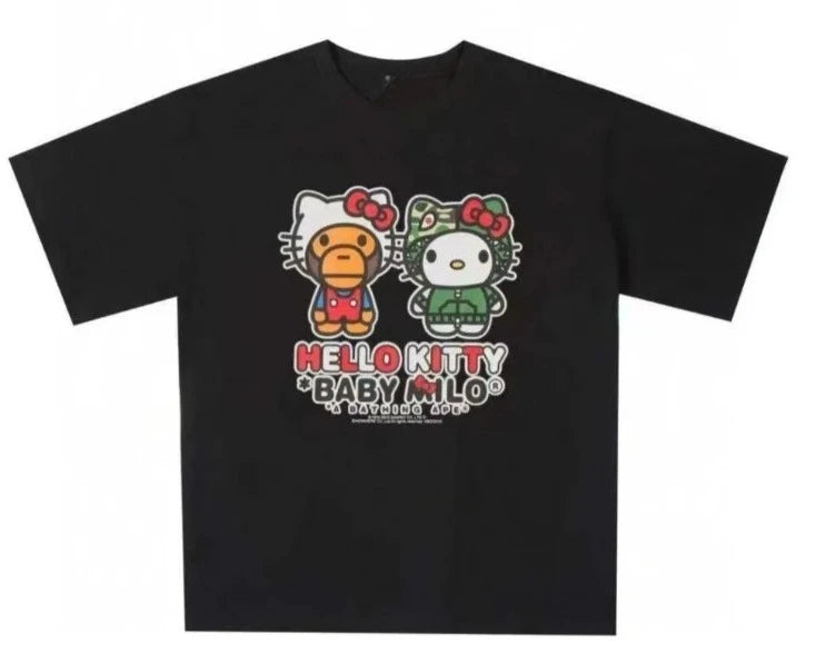 Unisex Hello Kitty Cotton Short Sleeve