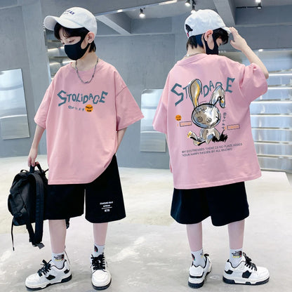Boys Streetwear fashion Print Cartoon