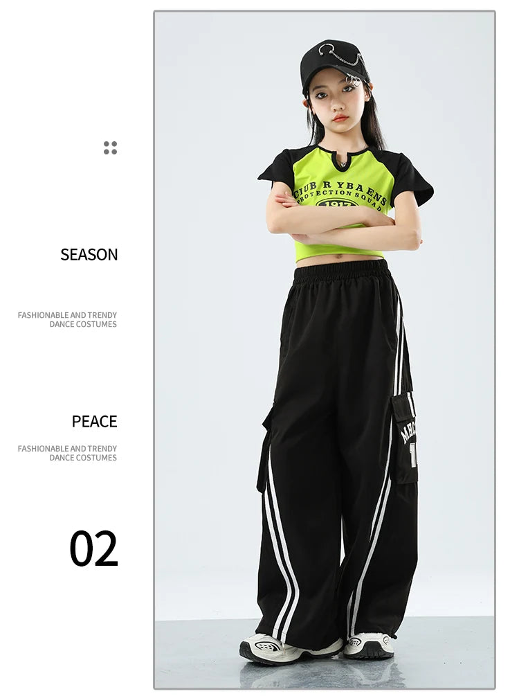 Teens Streetwear Tops Cargo Pants Set