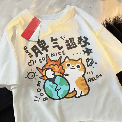 Trendy Short Sleeve Harajuku Graphic Shirt Junior