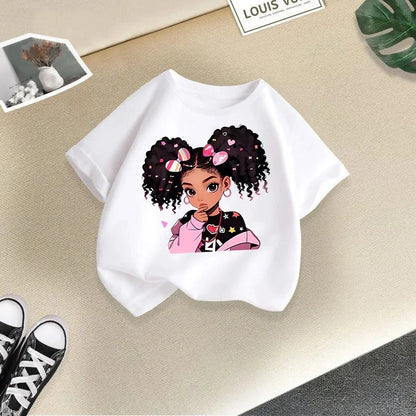 Girls' Short Sleeves Printed T-Shirts