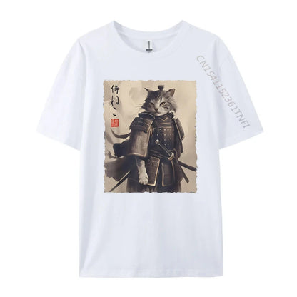 Samurai Cat Fighter Ukiyo-E Graphic Shirt