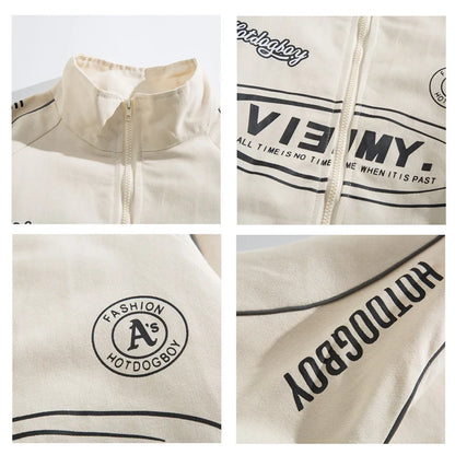 Streetwear Bomber Jacket Japanese College Style