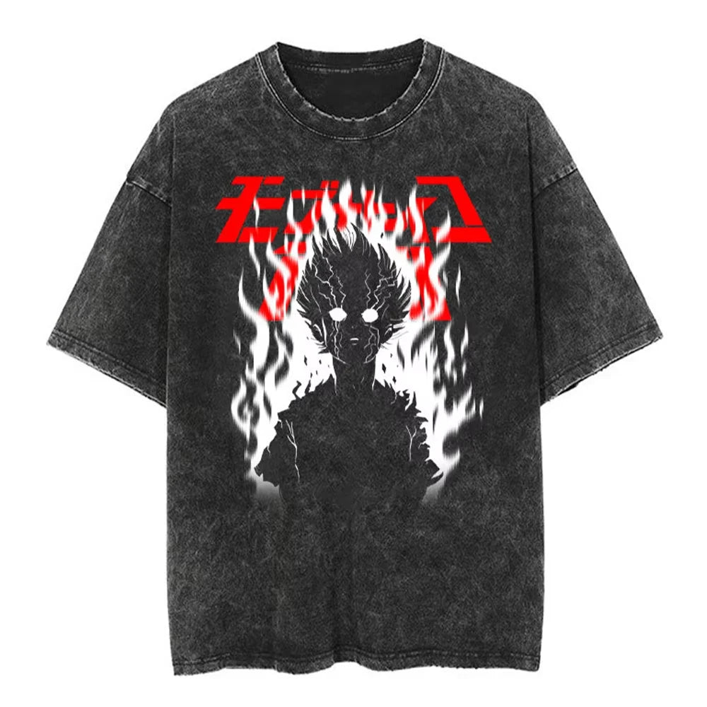 Vintage Washed Hip Hop Anime Tee