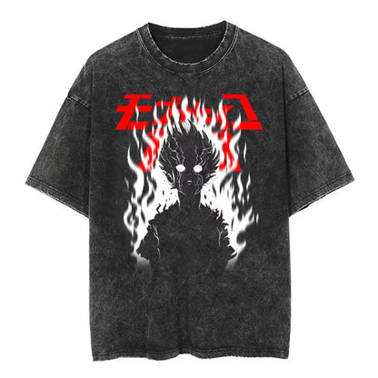 Vintage Washed Hip Hop Anime Tee
