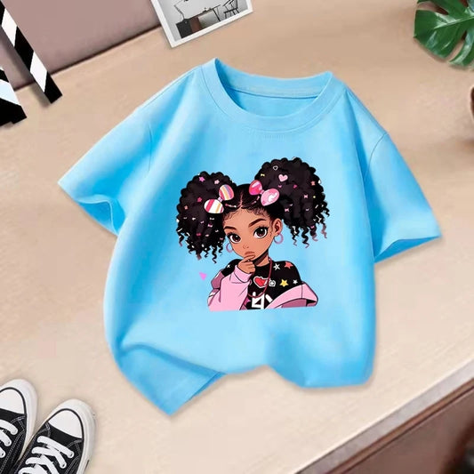 Girls' Short Sleeves Printed T-Shirts