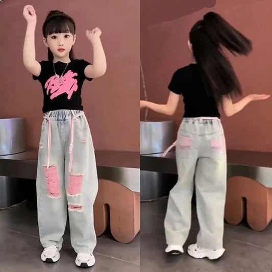 Sreetwear Outfits Drawstring Pants Tees Set