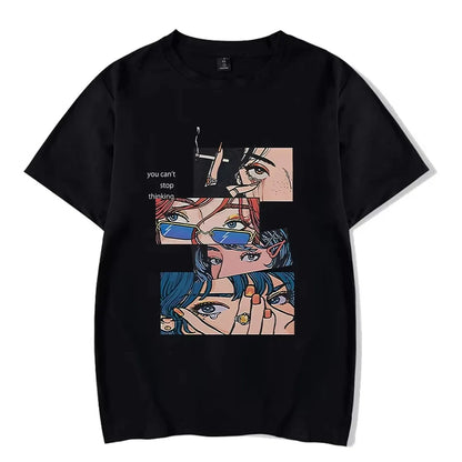 Vintage Washed Hip Hop Anime Tee
