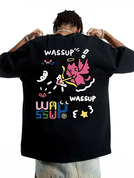 Harajuku Style Watercolor Print Summer Tee