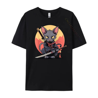 Japanese Shinobi Cat Bushi Graphic Tee