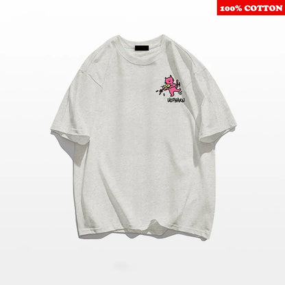 Women’s Cute Cartoon Print Cotton T-Shirt