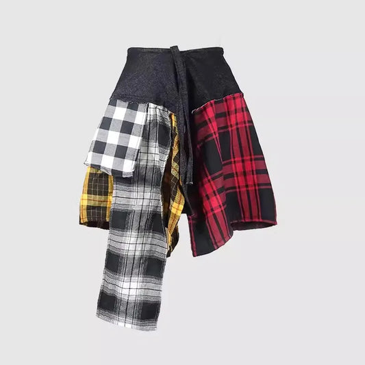 Skirt Half-Body Denim Plaid Skirts