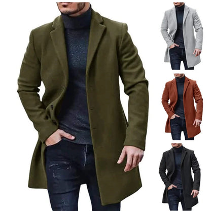 Men’s Woolen Trench Coat Winter Jacket