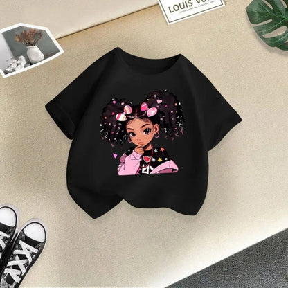 Girls' Short Sleeves Printed T-Shirts