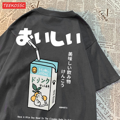 Japanese Oversized Women Men Loose Casual Tee