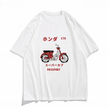 Vintage Japanese Motorcycle Printed Tee Unisex