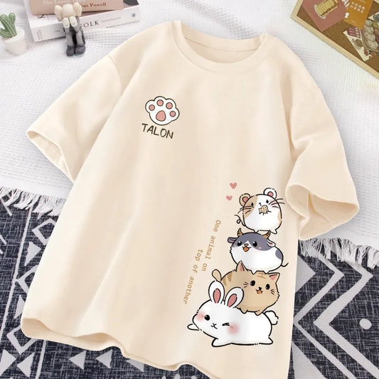Sweet Japanese Style Hamster Short Sleeve