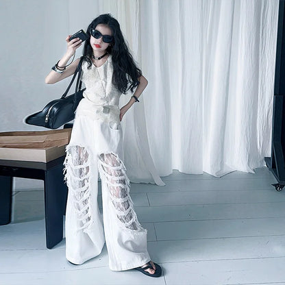 Teen Fashion Street Torn Legs Outfit