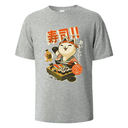 Sushi Cat Cotton Oversized Summer Tee
