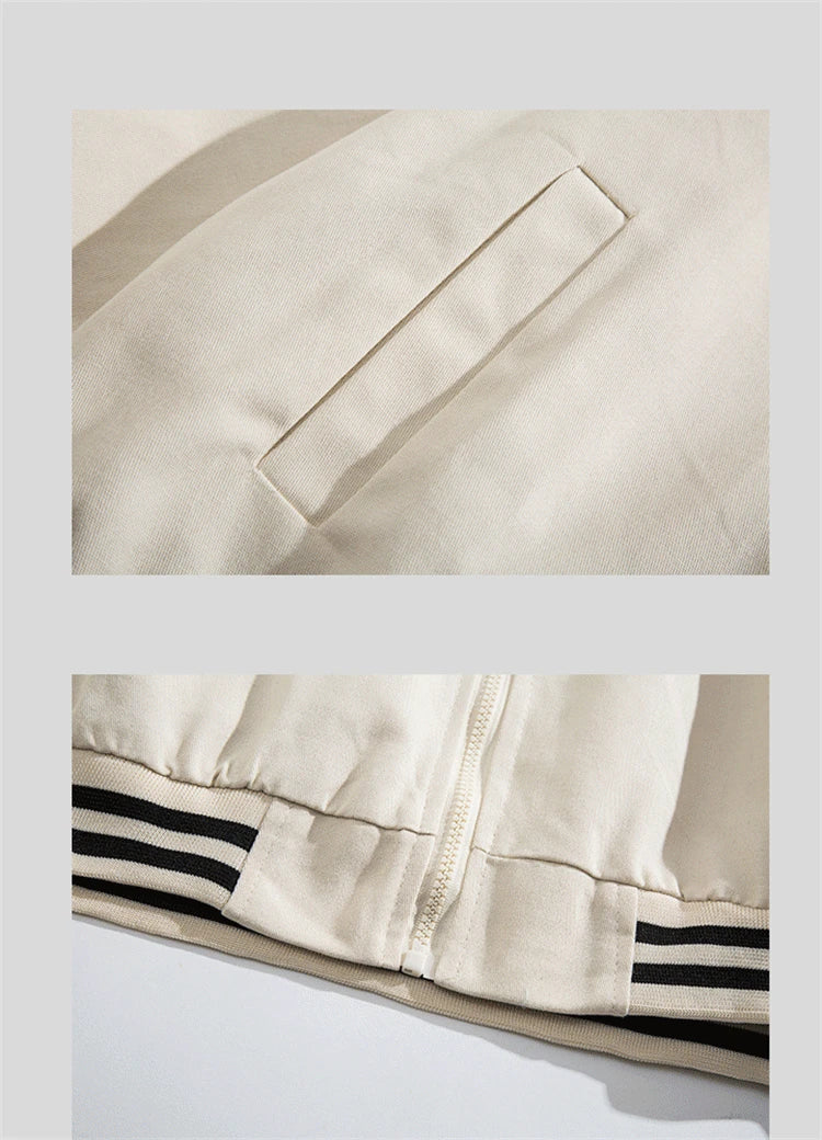Streetwear Bomber Jacket Japanese College Style