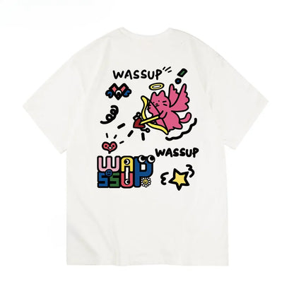 Harajuku Style Watercolor Print Summer Tee