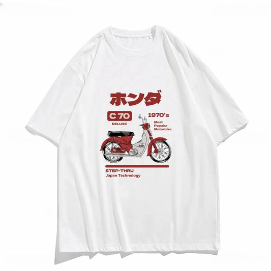 Vintage Japanese Motorcycle Printed Tee Unisex