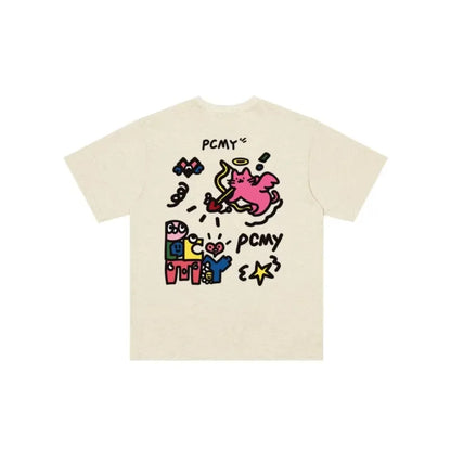 Trendy Summer Couple’s Cat Graphic Shirt