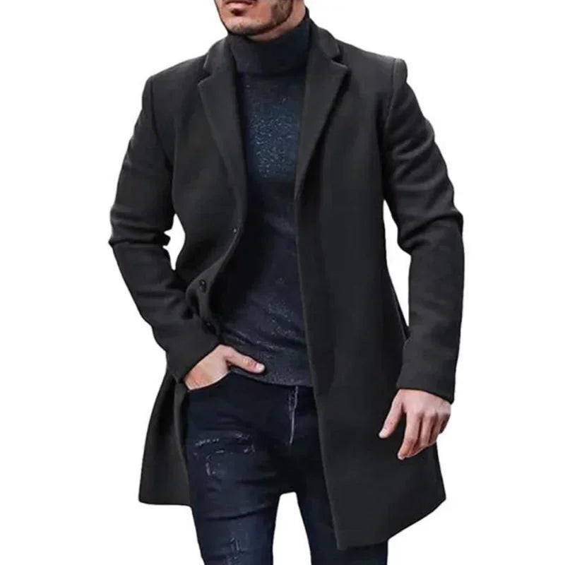 Men’s Woolen Trench Coat Winter Jacket