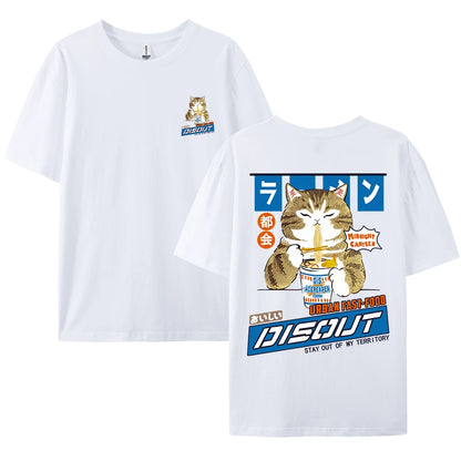 Casual Harajuku Style Cat Print Shirt