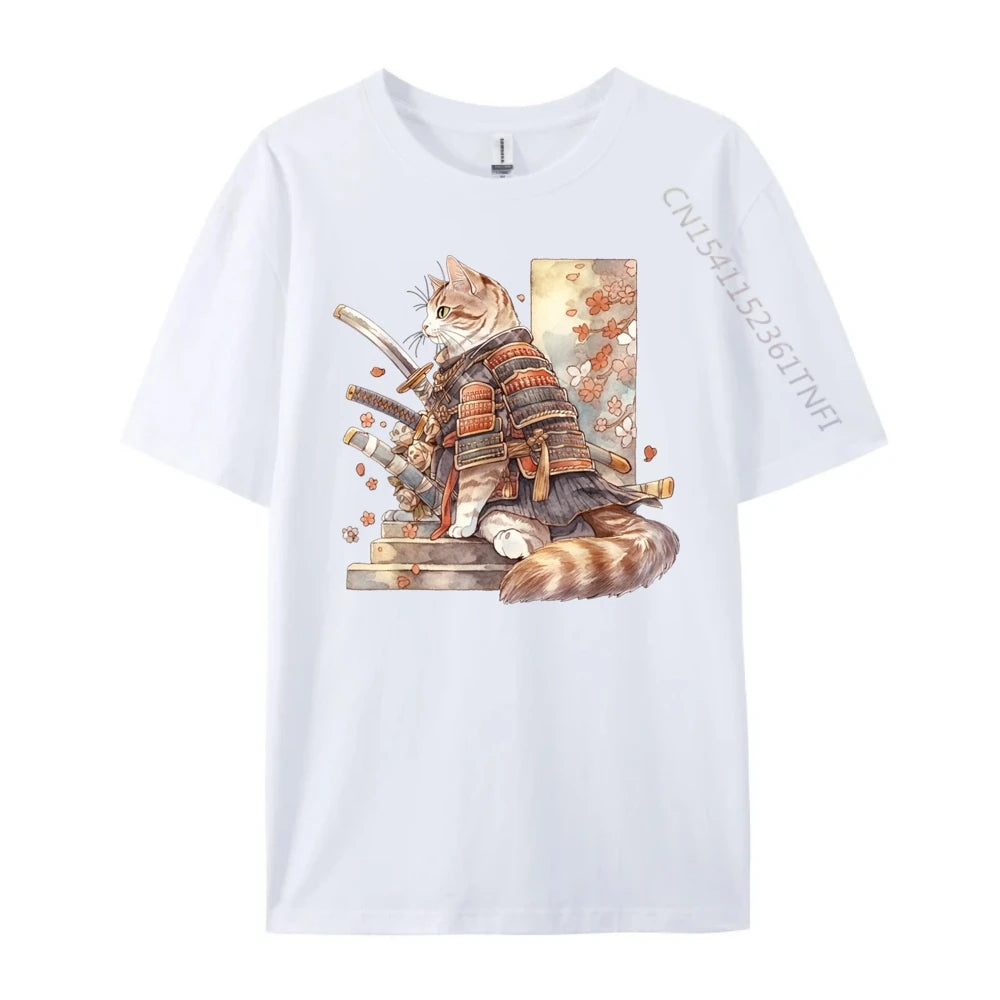 Japanese Shinobi Ukiyo-E Cat Anime T-shirt
