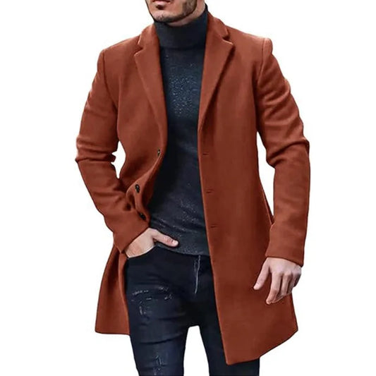 Men’s Woolen Trench Coat Winter Jacket