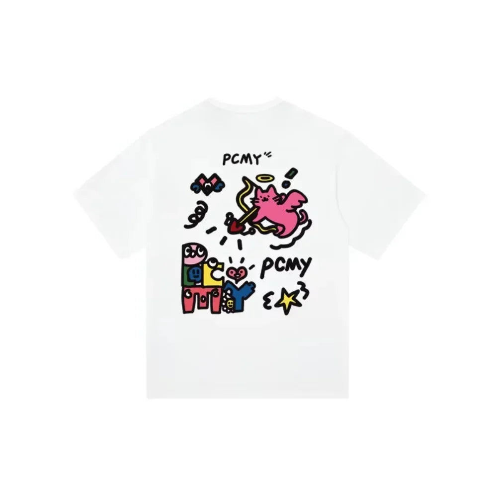 Trendy Summer Couple’s Cat Graphic Shirt