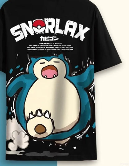 Anime Snorlax Graphic Loose Fit Shirt