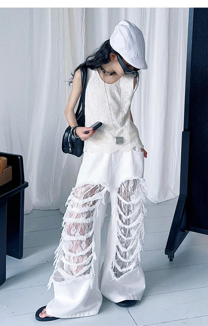 Teen Fashion Street Torn Legs Outfit